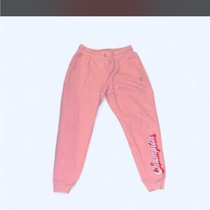Champion Pink Logo Kids Jogger Sweatpants